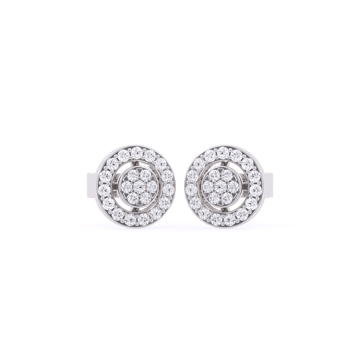 Lab Grown Diamond Cluster Halo Elegant Studs